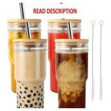 24oz Reusable Iced Coffee/Tea Tumbler, 4 Pack
