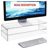 Acrylic Monitor Stand, 20in, 2 Tiers Riser