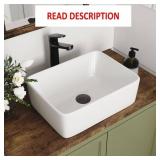 Rectangle Vessel Sink 16' x 12', White