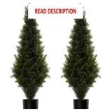 4FT Artificial Cedar Topiary Trees, Set of 2