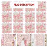 Pink Flower Wall Backdrop: 12 Packs 15x15