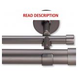 5' Double Curtain Rod - Matte Graphite