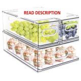MineSign 3 Stackable Fridge Drawer Organizers