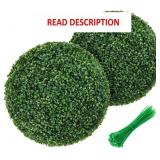 2Pcs 19' Faux Boxwood Topiary Ball, Greenery