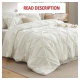 Bedsure Cal King Comforter Set, 7 Pieces Ivory