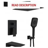 Matte Black Bathtub Shower Faucet Set 10'
