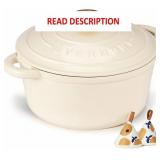 Overmont Enameled Cast Iron Dutch Oven 4.5QT
