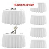 Round Tablecloth, 6 Pack 120in Stain Resistant