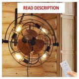 20' Wall Mount Fan, Remote, 6 Speed, Tilt