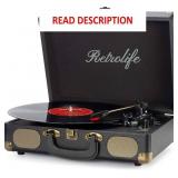 Vinyl Record Player 3-Speed Bluetooth Suitcase