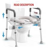 Toilet Seat Riser, Adjustable, 400lb Capacity