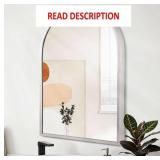 Arched Bathroom Mirror, 26'x18', Silver Frame
