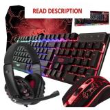 Gaming Keyboard, Mouse & Headset Bundle - 4 in 1
