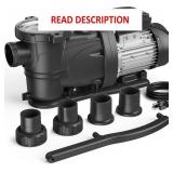 In/Above Ground Pool Pump, 2HP, 8120 GPH, 115V