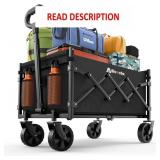 Collapsible Wagon Cart, 220 lbs, Flexible Handle