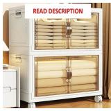 2 Pack Collapsible Storage Bins With Lids & Wheels