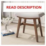 Solid Wood Vanity Stool, Saddle Cushion Bench