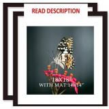 18x18 Frame Black With Mat 14x14 Solid Wood