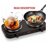 Countertop Double Cast Iron Burner 1800 Watts