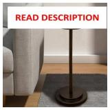 Small Drink Table, Carved Top, Brown, 19x10 inches