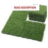 Artificial Grass Tiles, Interlocking Mat (9 Piece)