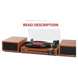 Vinyl Record Player, Speakers, BT 5.3, 3-Speed USB
