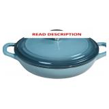 Braiser Cast Iron 2.25 qt Pan with Lid Slateblue