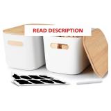 Citylife 2 Bins w/ Bamboo Lids, 10.23x7.08x6.3