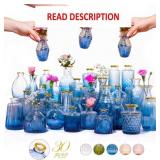 Heirloom Hills Bud Vases, Set of 30 (Blue)