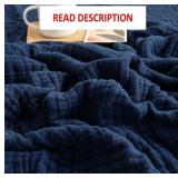 EMME Cotton Throw Blanket 50'x60' Navy