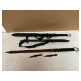Red and Black Sword Set with Sheath