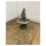 Cast Stone Birdbath with Girl Figurine Motif