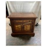 Wooden Side Table with Drawer and Cabinet