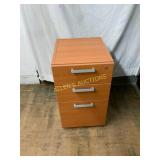 Three-Drawer Wood Filing Cabinet