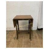 Drop-Leaf Wooden Rolling Table