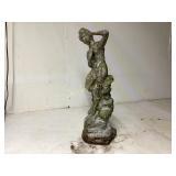 Cast Metal Female Form Statue on Base