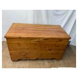 Wooden Storage Chest with Hinged Lid