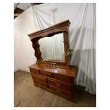 Broyhill Dresser With Mirror and Brass Hardware