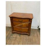 Three-Drawer Wooden Chest with Inlay Detail