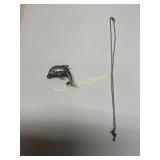 Dolphin Brooch and Pendant Necklace