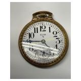 Elgin Gold-Tone Pocket Watch with Train Motif
