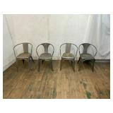 Four Metal Dining Chairs