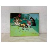 Framed Illustration on Tee Shirt Material