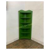Green Painted Corner Shelf Unit