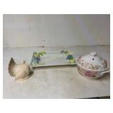 3 Decorative Ceramic Serving Items