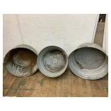 Three Galvanized Metal Wash Tubs