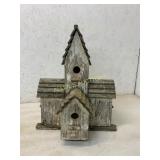 Rustic Multi-Chamber Wooden Birdhouse