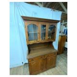 2 Piece Wooden China Cabinet with Glass Doors