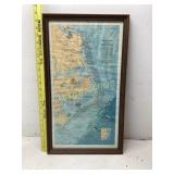 Framed Map of Ghost Fleet of Outer Banks
