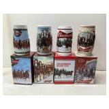 4 Budweiser Holiday Steins (2008-2016)